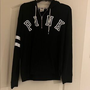 PINK Victoria's Secret Black Hoodie with White Accents